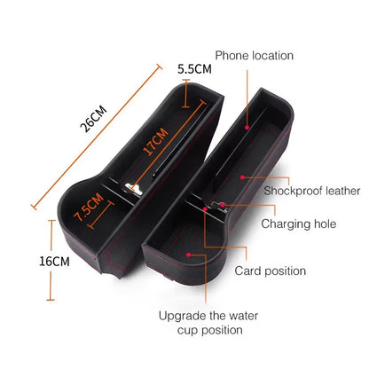 LuxPocket™ Leather Car Seat Gap Organizer – Declutter Your Drive in Style